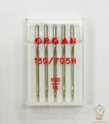 Иглы д/ швейных машин №100 ORGAN, 5 шт. в упаковке