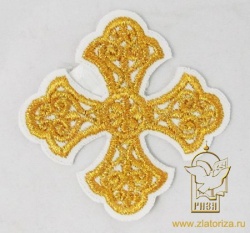 Крест 4 УЗОРНЫЙ белый с золотом,6-7 см Крест 4 УЗОРНЫЙ белый с золотом,6-7 см