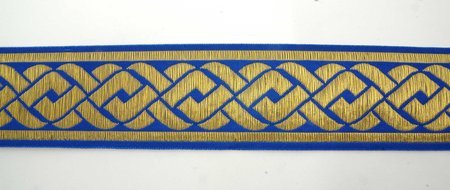 Галун Ногинск ПЛЕТЕНКА голуб. золот. шир. 5 см