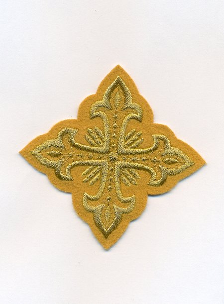 Крест 3 ОСТРЫЙ, желтый с золотом,8-9 см