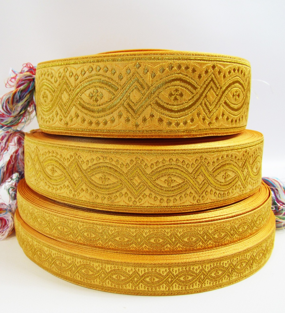 Галун КОСТРОМА, желтый с золотом, шир. 2,2 см, РА