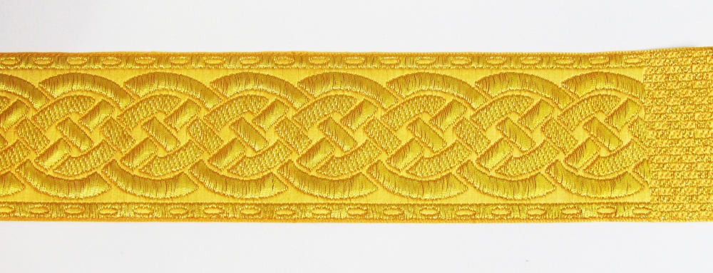Галун ПЛЕТЕНКА, желтый с золотом, шир. 1,8 см, РА