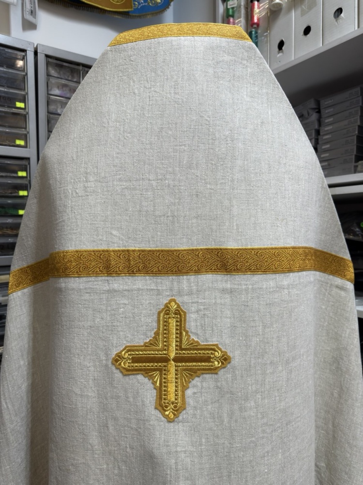 Облачение иерейское РУССКОЕ, лен, желтое.