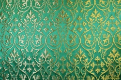 Парча СВЯТОГОРСКАЯ, зеленая с золотом, шир. 165 см