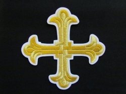 Крест 1 ЛУКОШКО, белый с золотом,14,5 -16 см