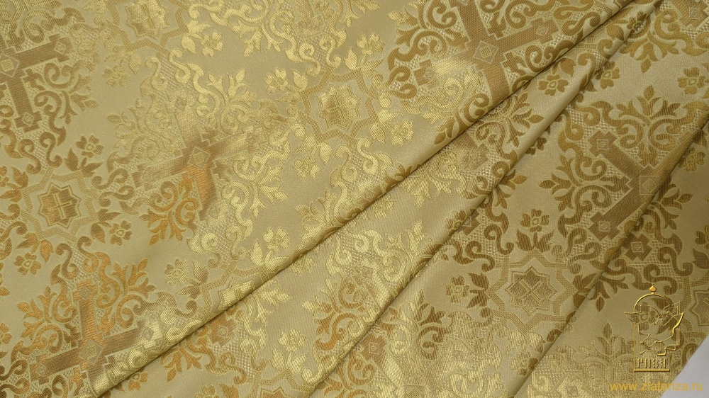 Шелк НИКОМЕДИЯ, желтый (лимон) с золотом, шир. 160 см