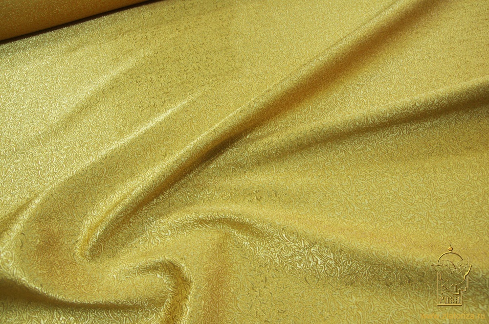 Парча ОРЕНБУРГ, желтая с горчицей, шир. 150 см, Рахманово