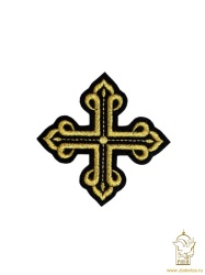 Крест 3 КАНОН, черный с золотом, 8-9 см