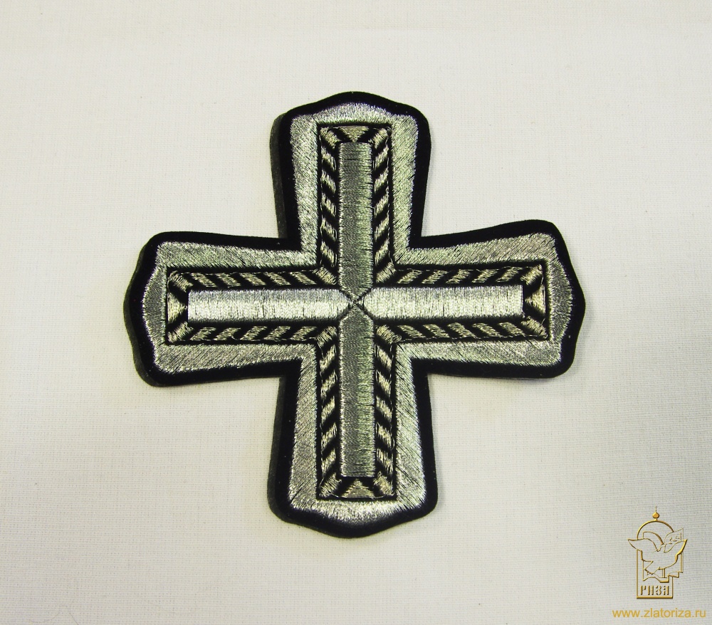 Крест 4 ВЕРСТОВОЙ черный с серебром,6-7 см