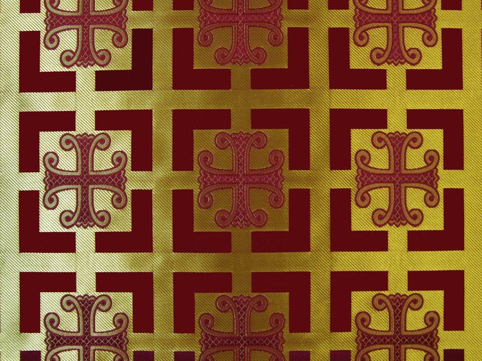 Шелк КАППАДОКИЯ, бордо с золотом, шир. 160 см