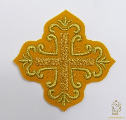 Крест 3 ПОКРОВСКИЙ желтый с золотом,8-9 см