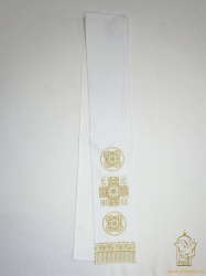Закладка вышитая, белая с золотом, шир. 13 см Закладка вышитая, белая с золотом, шир. 13 см