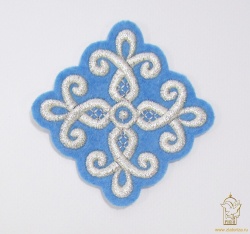 Крест 3 КИЕВ, голубой с серебром,8-9 см, 14 шт