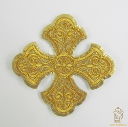 Крест 3 УЗОРНЫЙ лаке золото,8-9 см Крест 3 УЗОРНЫЙ лаке золото,8-9 см