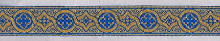 Галун ЗЛАТОУСТ, голубой с золотом, шир. 4 см, ФР