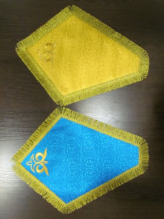 Подкрестье, парча, с аппликацией, длина 50 см