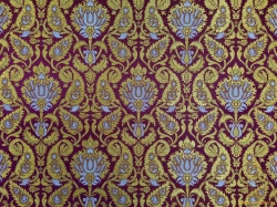 Парча ФЕНИКС, бордо с золотом и серебром, шир. 150 см, Рахманово