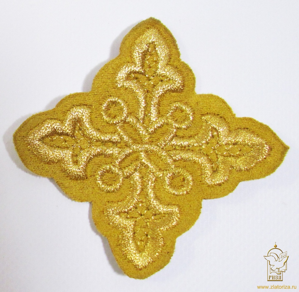 Крест 3 ВОЛОГОДСКИЙ, горчица с золотом,8-9 см