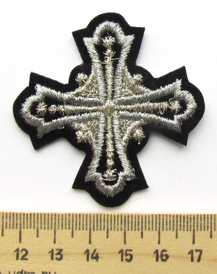 Крест 4 ГЕОРГИЙ, черный с серебром,6-7 см