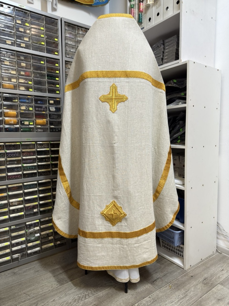 Облачение иерейское РУССКОЕ, лен, желтое.