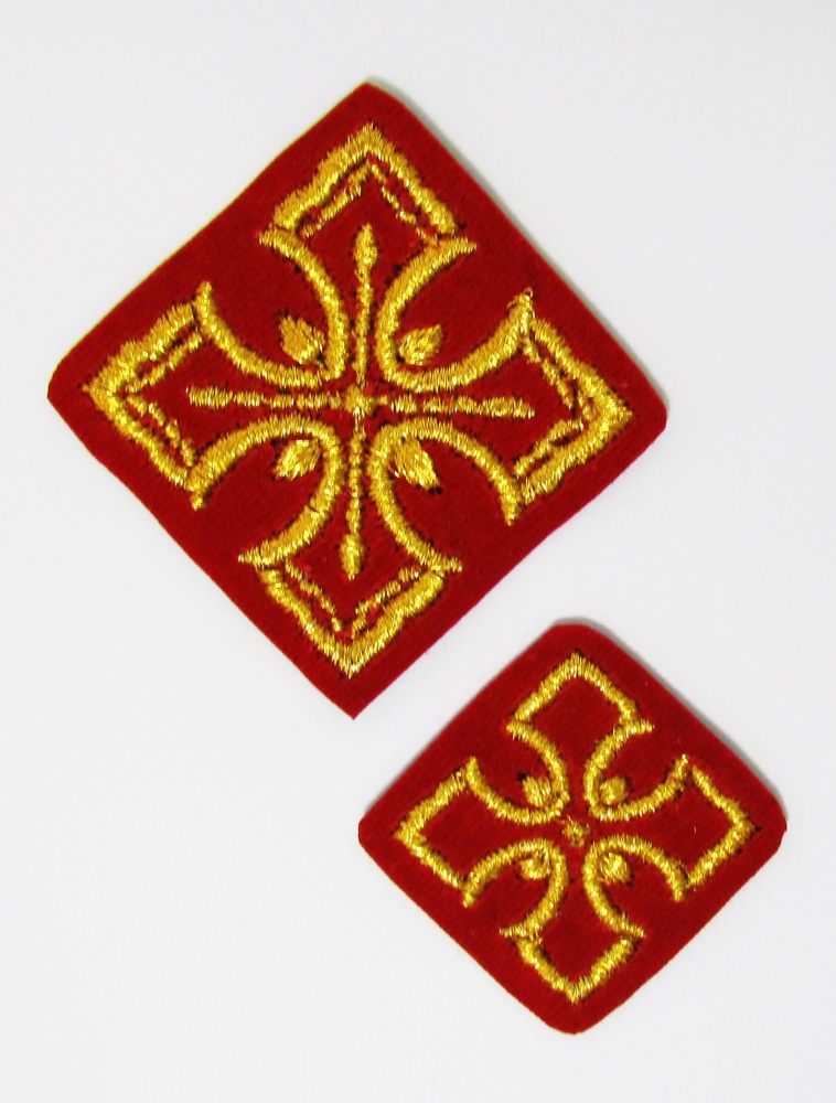 Набор крестов АНГЕЛЫ, требный, красный с золотом, 9 шт,