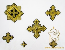 Набор крестов, иерейский, ПРАЗДНИЧНЫЙ черный с золотом, 14 шт, арт. 22292