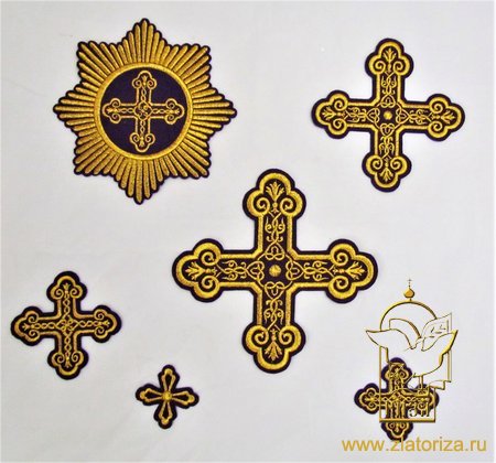 Набор крестов, иерейский, КОСТРОМА, фиолетовый с золотом, 14 шт, арт. 22120
