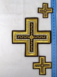 Набор крестов, дьяконский, НОВГОРОДСКИЙ КРЕСТ, бордовый с золотом, 10 шт Набор крестов, дьяконский, НОВГОРОДСКИЙ КРЕСТ, бордовый с золотом, 10 шт