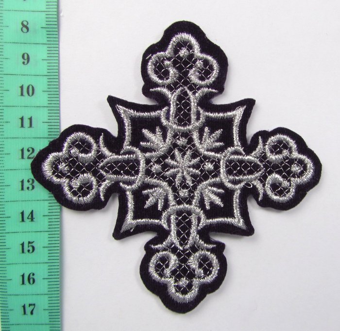 Крест 3 ЯГОДКА, фиолетовый с серебром,8-9 см