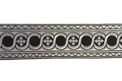 Галун ГОРОХ, черный с серебром, шир. 6 см, ФР Галун ГОРОХ, черный с серебром, шир. 6 см, ФР