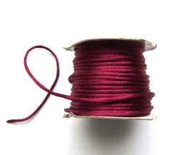 Шнур атласный, бордовый, 2 мм, 45,7 м в бобине