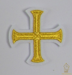 Крест 4 БУЛАТ белый с золотом, 6 см, ВИО