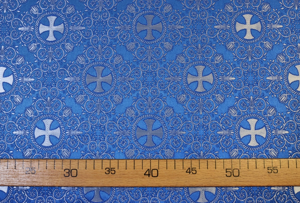 Шелк АЛАНЬЯ малая, голубой с серебром, шир. 165 см