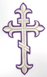 Крест Аналойный восьмиконечный, фиолетовый с серебром, высота 25 см Крест Аналойный восьмиконечный, фиолетовый с серебром, высота 25 см