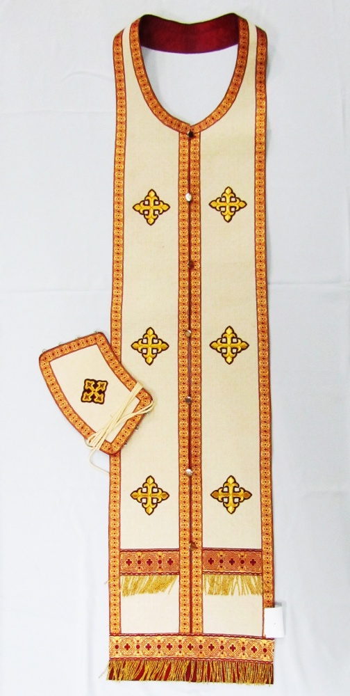 Епитрахиль + поручи, бордо, лен