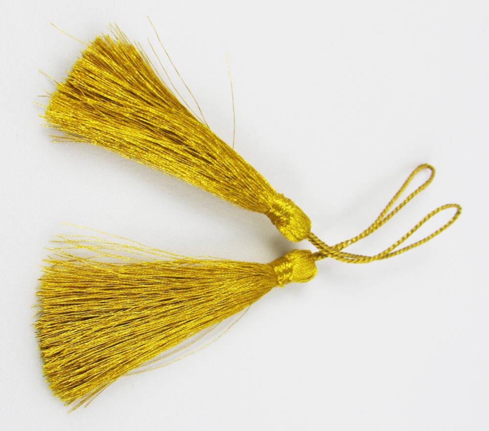 Кисть декоративная, золото, длина 9 см, арт1958, 1948