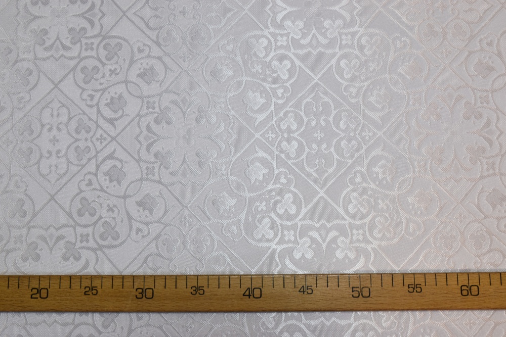 Шелк СОФИЯ, белый с серебром , шир. 165 см