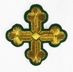 Крест 5, зеленый с золотом,4-5 см