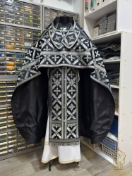 Облачение иерейское парча, черное с серебром.