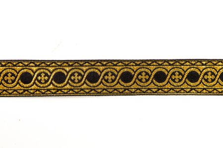 Галун ГОРОХ, черный с золотом, шир. 2,3 см, ФР