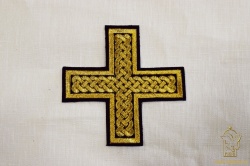 Крест 1 ПРЯМАЯ ПЛЕТЕНКА, фиолетовый с золотом,14,5 -16 см