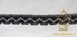 Кружево 111, плетеное, черное + белое