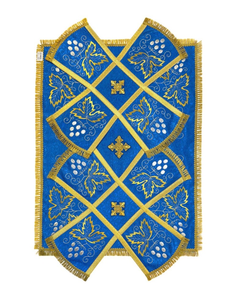 Покровцы вышитые, ВИНОГРАД, голубые с золотом/серебром. ЛТ