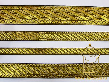 Галун Ногинск ДИАГОНАЛЬ черн. золот. шир. 2,3 см