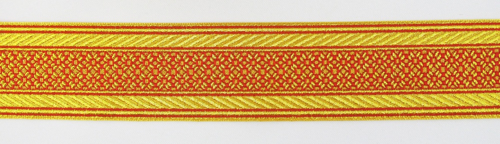 Галун РОМАШКА, красный с золотом, шир. 4 см, РА