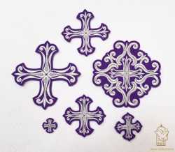 Набор крестов, иерейский, СОФИЯ, фиолетовый с серебром, 14 шт