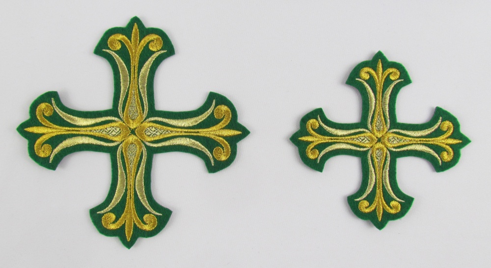 Набор крестов, иерейский, СОФИЯ, зеленый с золотом, 14 шт