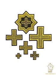 Набор крестов, иерейский, АНДРЕЕВСКИЙ, черный с золото, 14 шт Набор крестов, иерейский, АНДРЕЕВСКИЙ, черный с золото, 14 шт