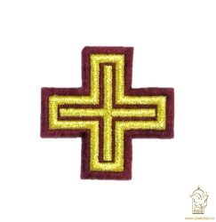 Крест 4 АНДРЕЕВСКИЙ, бордо с золотом, 6-7 см