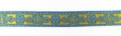 Галун ВИЗАНТИЯ, голубой с золотом, шир. 1,7 см, ФР Галун ВИЗАНТИЯ, голубой с золотом, шир. 1,7 см, ФР